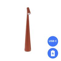 Nordic Design LED Tafellamp Nachtlamp Oplaadbaar Bordeaux rood - USB-C - 34cm Dimbaar