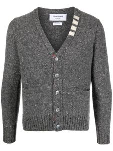 Thom Browne cardigan en laine mélangé à effet moucheté - Gris