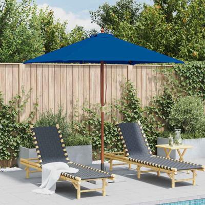 Parasol met houten paal 150x200 cm blauw