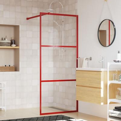 Inloopdouchewand transparant 80x195 cm ESG-glas rood