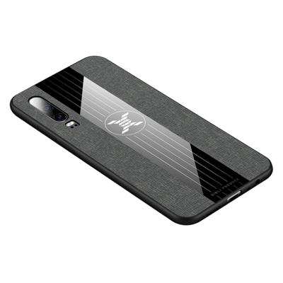 Voor Huawei P30 XINLI stiksels doek Textue schokbestendig TPU beschermhoes (grijs)
