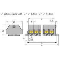 WAGO 260-205 Klemstrook 8 mm Spanveer Toewijzing: L Grijs 50 stuk(s) - thumbnail