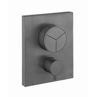 Crosswater Crossbox douchekraan - thermostatisch - geschikt voor 3 functies - push - slate (gunmetal) PROCBPUSH2500LBPT - thumbnail