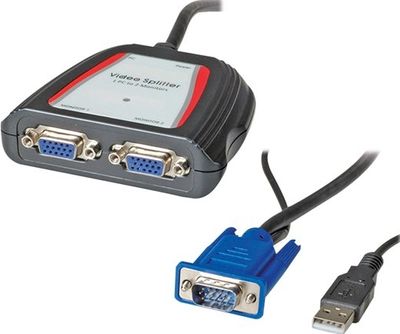 Portable VGA Video Splitter - Videosplitter - 2 x VGA