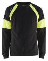 Blåkläder T-Shirt lange mouw 35201030 | Zwart/High-Vis Geel | Maat XL - 7330509697573