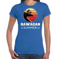 Hawaiian zomer t-shirt / shirt Hawaiian summer blauw voor dames