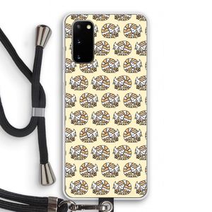 Slapende poes: Samsung Galaxy S20 Transparant Hoesje met koord