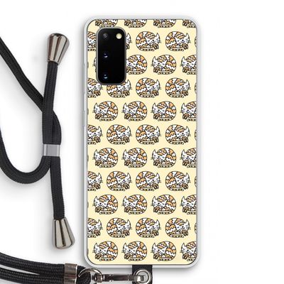 Slapende poes: Samsung Galaxy S20 Transparant Hoesje met koord