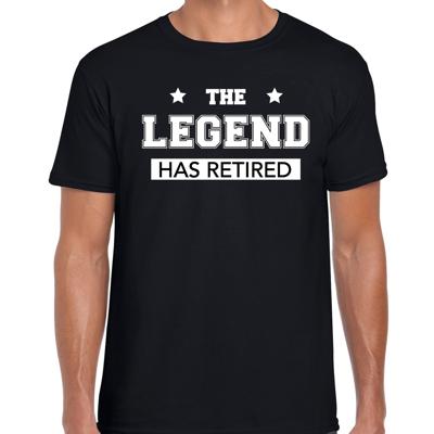 The legend has retired - pensioen cadeau - t-shirt - zwart - voor heren