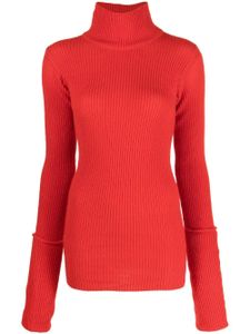 QUIRA pull nervuré à col roulé - Rouge