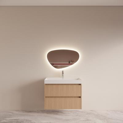 Badmeubelset BWS Riga Met Lako Wastafel Wit 80 cm Licht Eiken Japandi