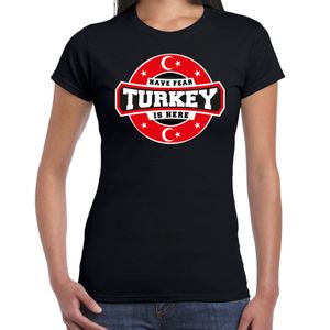 Have fear Turkey is here / Turkije supporter t-shirt zwart voor dames