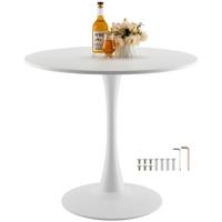 VEVOR Ronde Eettafel Keukentafel Hout (Alleen Tafel) Eettafel 80cm Wit