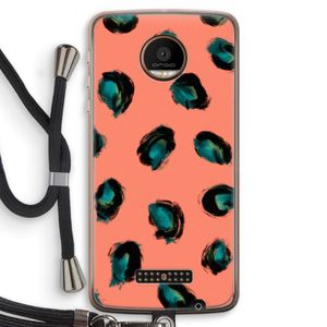 Pink Cheetah: Motorola Moto Z Force Transparant Hoesje met koord