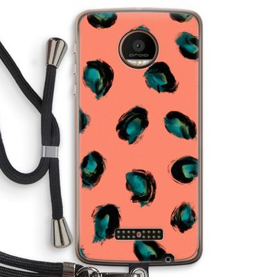 Pink Cheetah: Motorola Moto Z Force Transparant Hoesje met koord