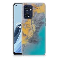 OPPO Reno 7 5G | Find X5 Lite TPU Siliconen Hoesje Marble Blue Gold - thumbnail