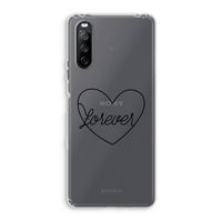 Forever heart black: Sony Xperia 10 III Transparant Hoesje