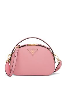 Prada mini sac porté épaule Odette en cuir Saffiano - Rose