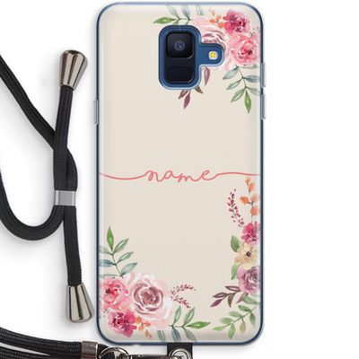 Rozen: Samsung Galaxy A6 (2018) Transparant Hoesje met koord