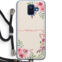 Rozen: Samsung Galaxy A6 (2018) Transparant Hoesje met koord