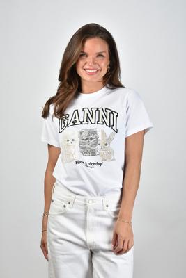 Ganni t-shirt T4237 bright white