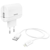 Hama USB-oplader 12.00 W 1x USB-A, 1x Apple Lightning Wit Binnen