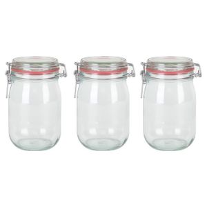 5x Weckpotten/inmaakpotten 1000 ml/1 liter met beugelsluiting