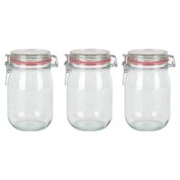 5x Weckpotten/inmaakpotten 1000 ml/1 liter met beugelsluiting