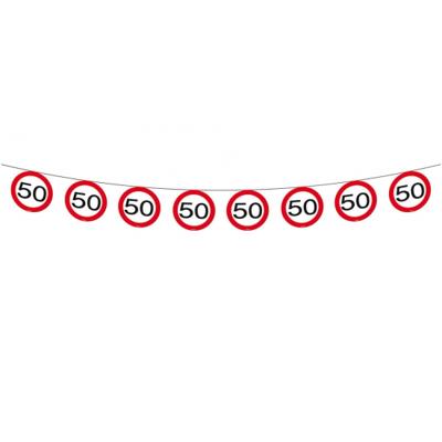 Slinger - 50 jaar - stopborden - 10 meter - papier - 50e verjaardag versiering - Abraham - Sarah