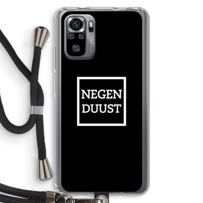 Negenduust black: Xiaomi Redmi Note 10S Transparant Hoesje met koord