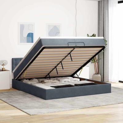 Ottoman bed met matrassen en LED's 200x200cm fluweel