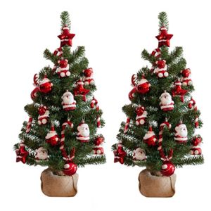 Set van 2x stuks kunstbomen/kunst kerstbomen inclusief kerstversiering 75 cm kerstversiering