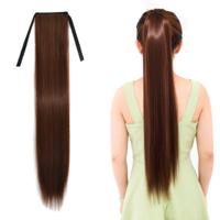 Natuurlijke lange rechte haren paardenstaart bandage-stijl pruik paardenstaart voor vrouwen lengte: 75cm (Flaxen)