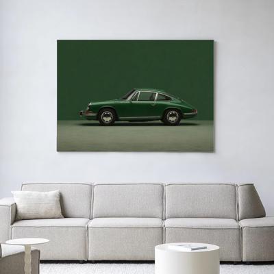 Urban Cotton Wandkleed 'Green Porsche' 80 x 110cm in Frame - black