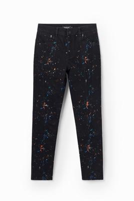 Push-up skinny jeans met verfprint - BLACK - 42