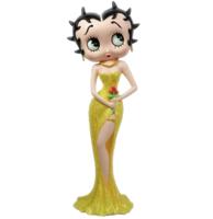 Betty Boop Met Bloemen In Een Gele Glitter Jurk