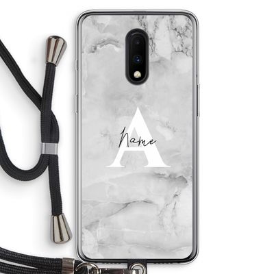 Ivory Marble: OnePlus 7 Transparant Hoesje met koord