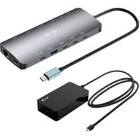 I-tec Metal USB-C Nano 3x Display Dock, 2x HDMI 1x USB-C video with Power Delivery 140W + Universal