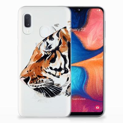 Smartphone hoesje Samsung Galaxy A20e Watercolor Tiger