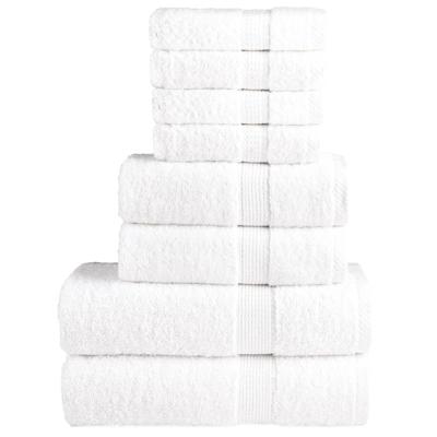 VidaXL 8-delige handdoekenset solund 600 g/m² wit