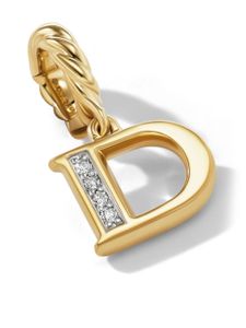 David Yurman pendentif D en or 18ct pavé de diamants