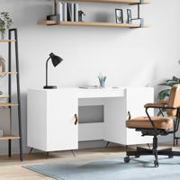 Bureau 140x50x75 cm bewerkt hout wit