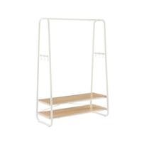 Kledingrek met 2 planken en 6 haken, Eiken + crèmewit / 100B cm Kledingrek met 2 planken en 6 haken, Eiken + crèmewit / 100B cm