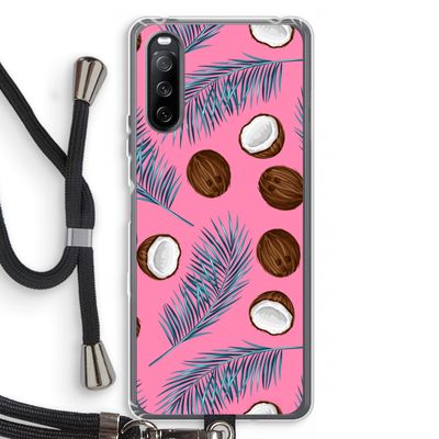 Kokosnoot roze: Sony Sony Xperia 10 III Transparant Hoesje met koord