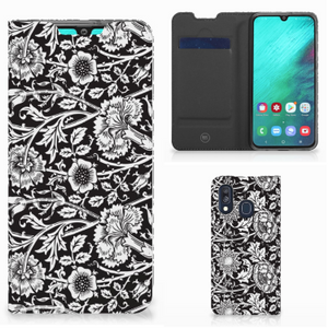 Samsung Galaxy A40 Smart Cover Black Flowers