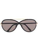 TOM FORD Eyewear lunettes de soleil rondes à monture oversize - Noir - thumbnail