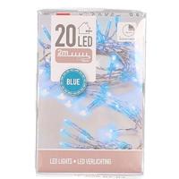Lichtsnoer clusterverlichting op batterijen - blauw - 200 cm - met timer - feestverlichting