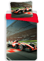 Race auto Dekbedovertrek Formule - 140 x 200 cm - polyester- 70 x 90 cm