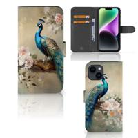 Telefoonhoesje | Met pasjeshouder | voor iPhone 15 Vintage Pauwen