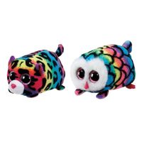 Ty - Knuffel - Teeny Ty's - Hootie Owl & Jelly Leopard